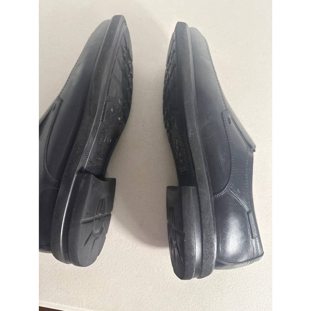 Mephisto Air-Jet Black Leather Slip On Loafers Mens Dress Shoes . Size 11 M